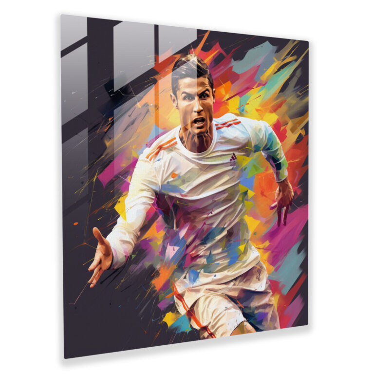 Cristiano Ronaldo Glass Print - Cristiano Ronaldo, Football Player, Glass Art, Modern Art