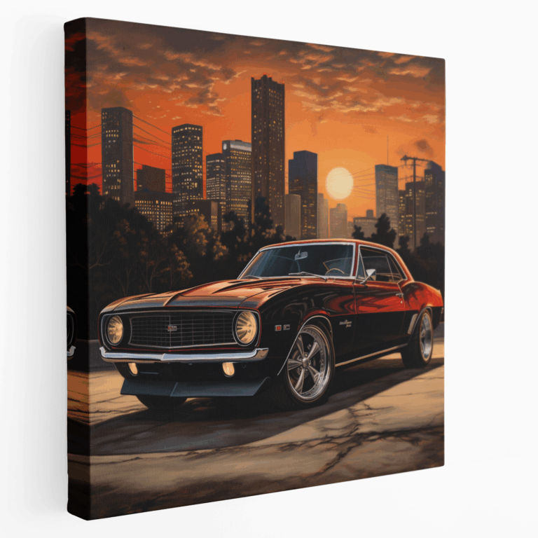 Realistic Muscle Car Canvas Print