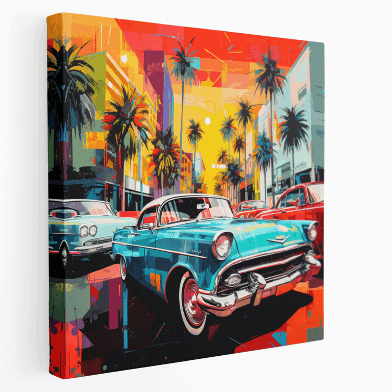 Retro Car Logos City Canvas Print