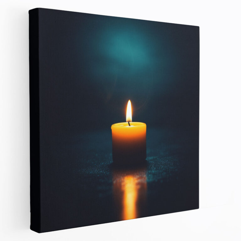 Christmas Canvas Print - Minimalist Photography - Glowing Candle - Christmas, Tranquility, Canvas Wall Art, Elegance