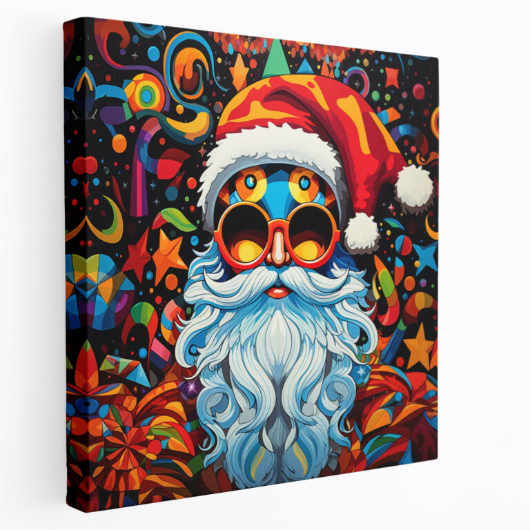 Christmas Wall Art - Pop Art-Inspired Graphic - Funky Santa Claus - Christmas, Canvas Print, Christmas, Wall Decoration
