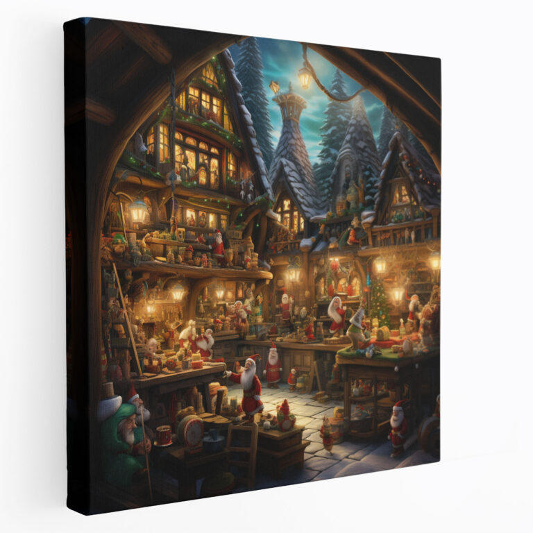 Santa's Workshop Wall Decoration - Christmas, Canvas, Wall Decoration, Home Decoration