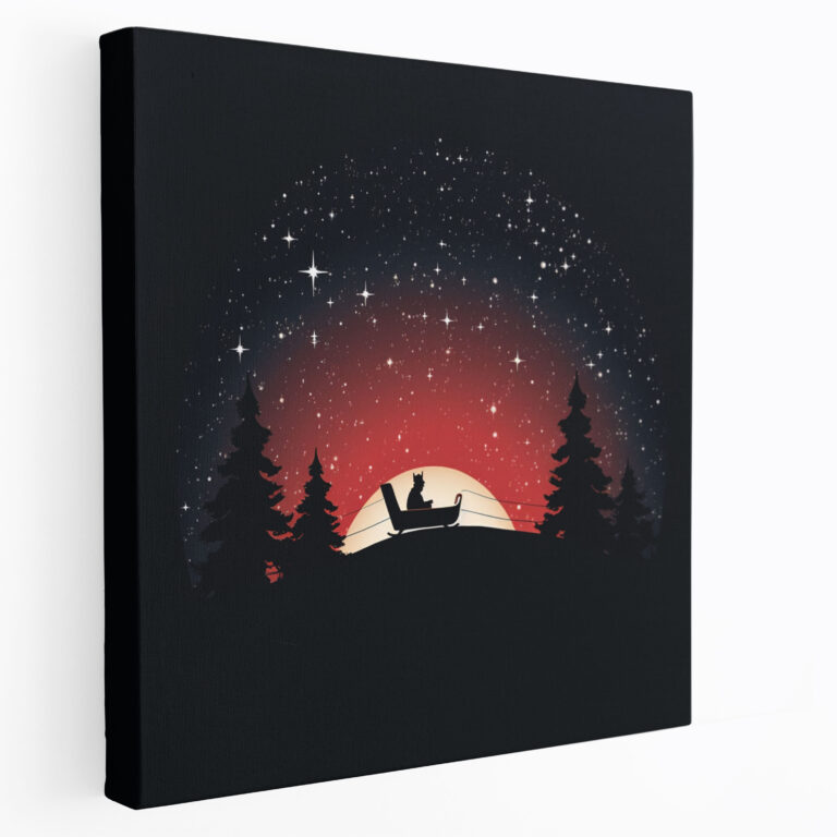 Christmas Wall Art - Minimalist Santa Claus - Christmas, Christmas, Canvas, Sleigh