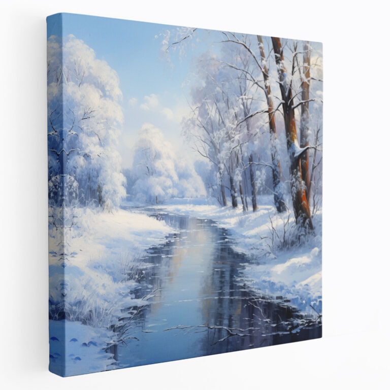 Christmas Canvas Print - Serene Winter Landscape - Christmas, Canvas, Frozen Lake, Canvas Wall Art