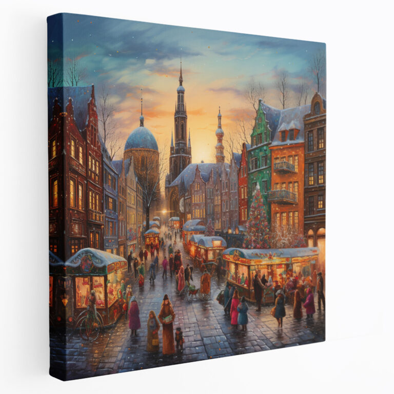 Christmas Wall Art - Festive Market - Christmas, Canvas, Home Decoration, Wall Decoration