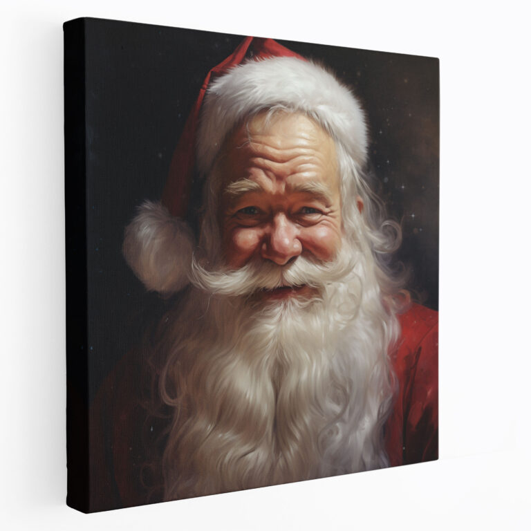Jolly Santa Claus Canvas Print - Christmas, Jolly Santa Claus, Canvas Wall Art, Realistic Portrait