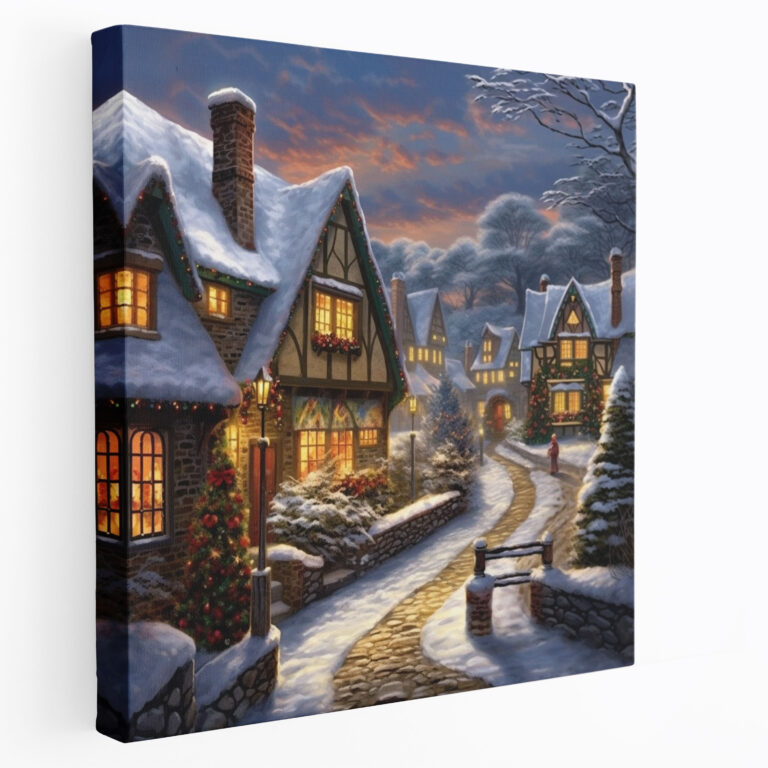 Christmas Village Wall Decoration - Christmas, Wall Art, Canvas Wall Art, Wall Decoration