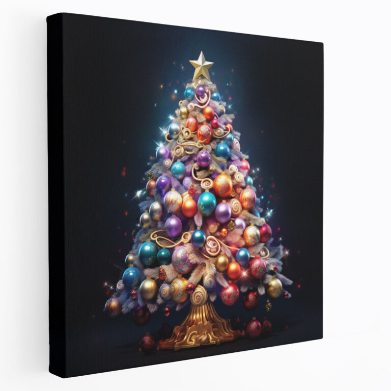 Christmas Tree Canvas Print - Christmas, Home Decoration, Canvas Wall Art, Christmas Tree