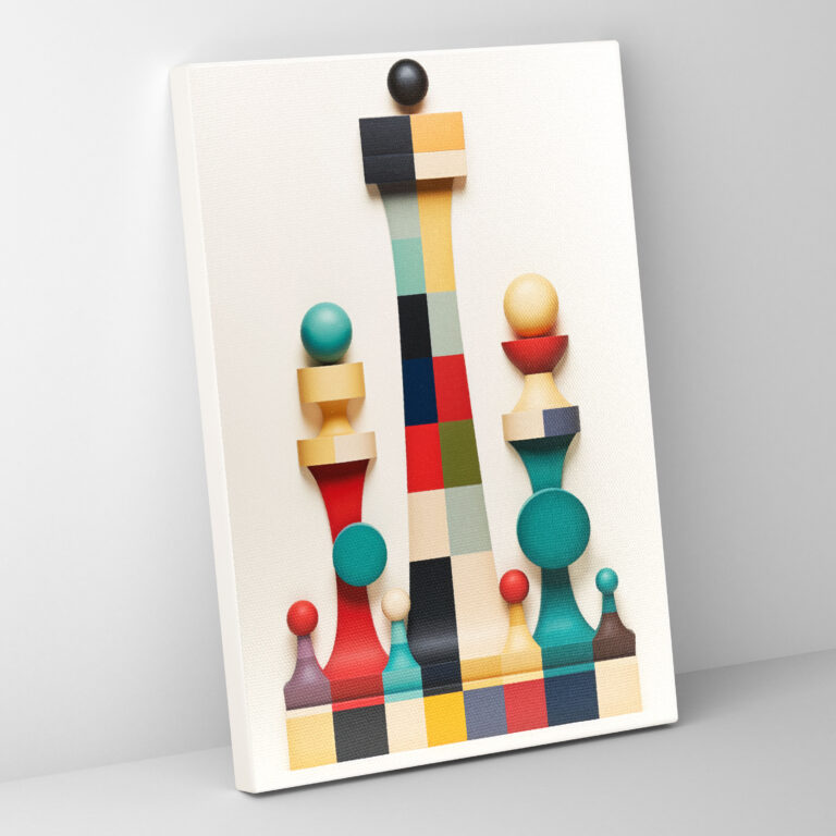 Chess Geometric Wall Art - Chess, Modern, Canvas Wall Art, Canvas Print