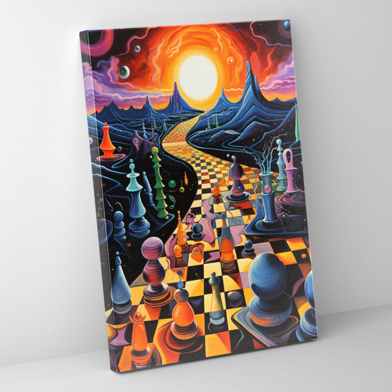 Chess Wall Decoration - Chess, Bold Shapes, Cosmic Landscape, Canvas Print