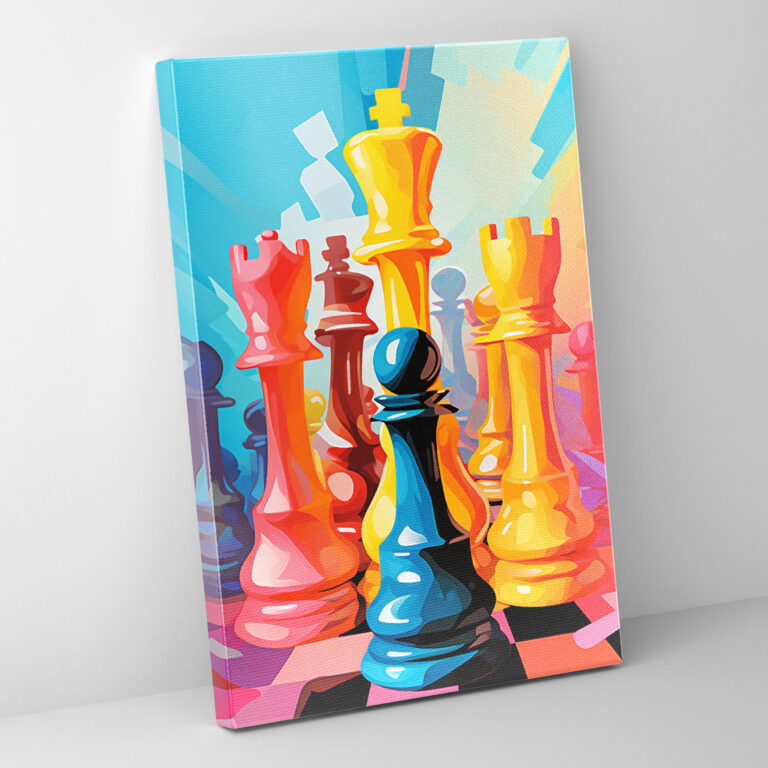 Chess Wall Art - Chess, Home Decoration, Colorful Chess Pieces, Wall Art