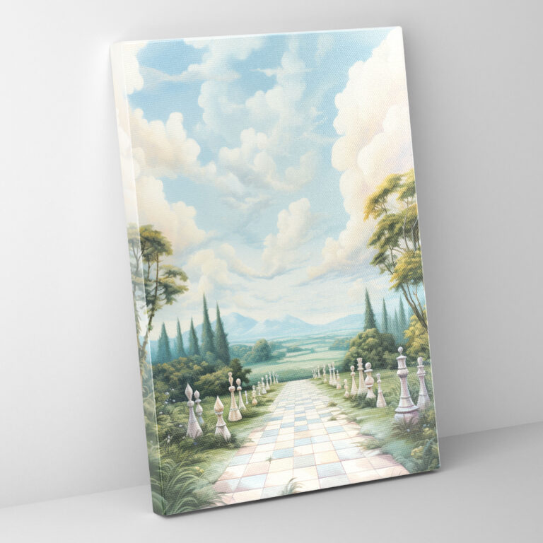Chess Wall Decoration - Chess, Soft Colors, Landscape, Canvas