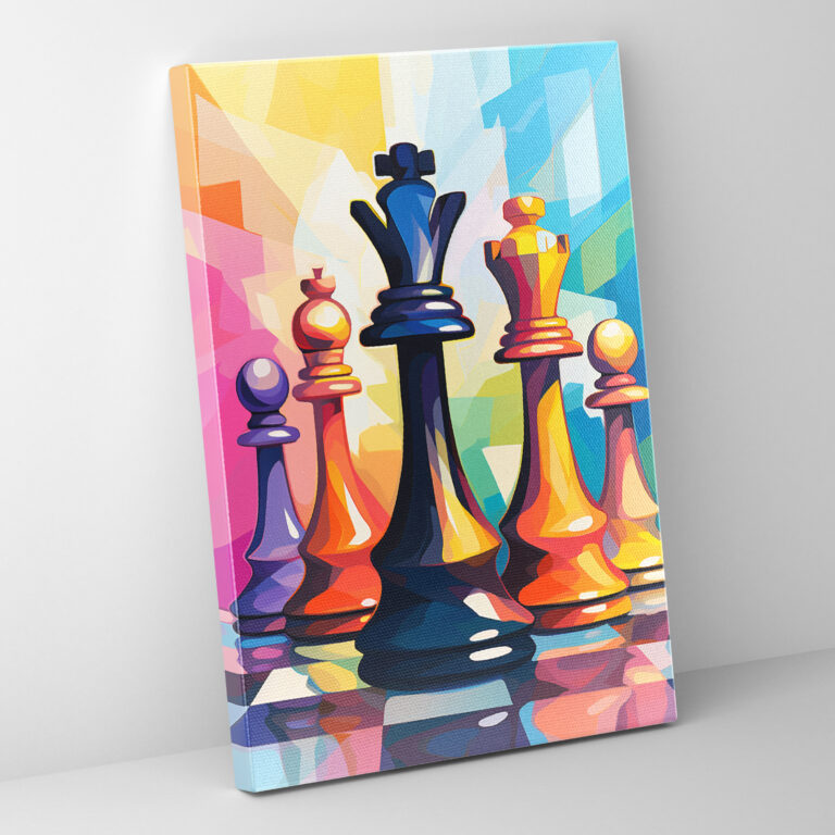 Pop Art Chess Canvas Print - Chess, Canvas, Canvas Wall Art, Canvas Print