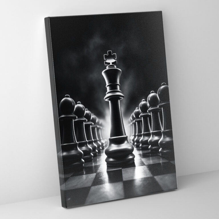 Chess Pieces Close-Up Canvas Print - Chess, Canvas, Wall Decoration, Canvas Wall Art
