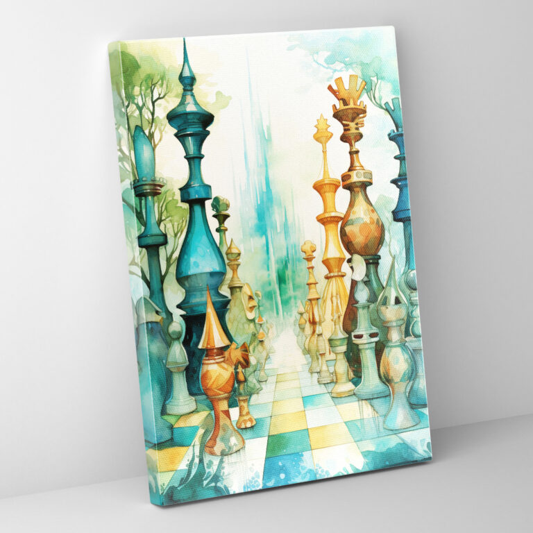 Whimsical Chess Canvas Print - Chess, Wall Decoration, Canvas Wall Art, Chess