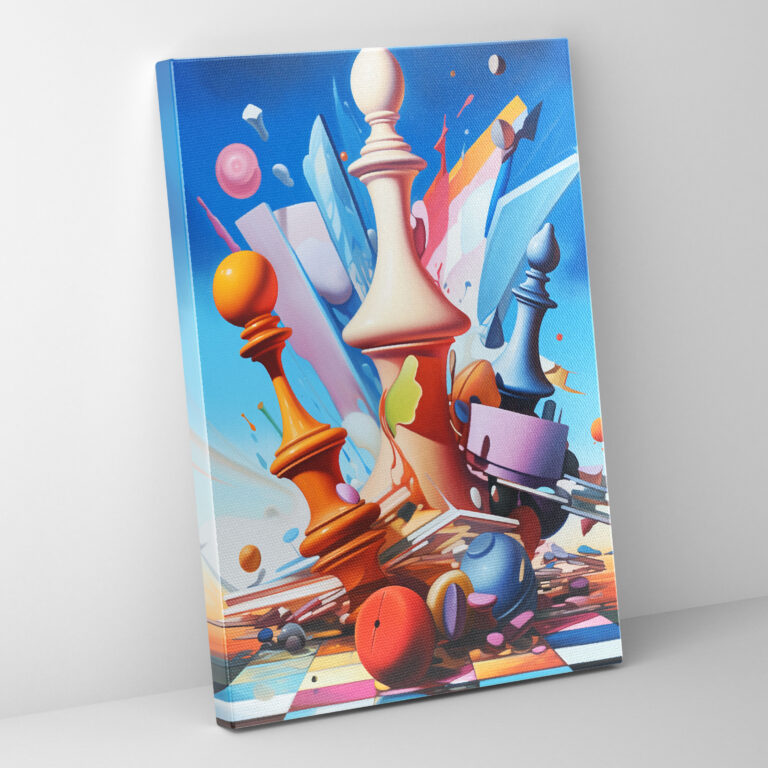 Chess Abstract Canvas Print - Chess, Chess Pieces, Canvas Wall Art, Canvas