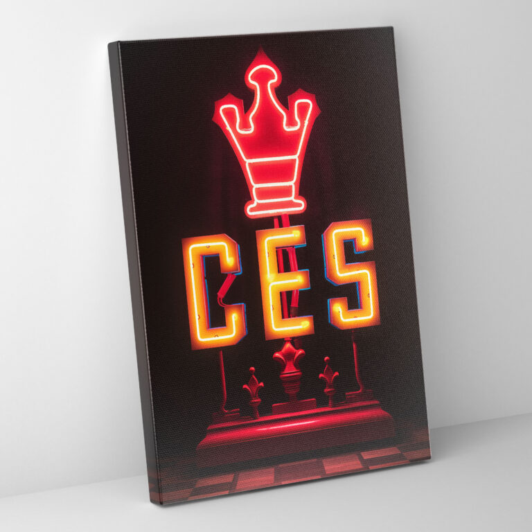 Chess Neon Sign Wall Decoration - Chess, Wall Art, Canvas Wall Art, Canvas Print