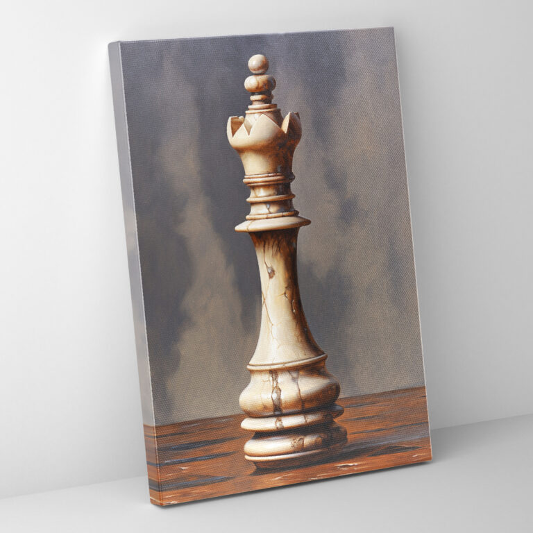 Chess Piece Realistic Canvas Print - Chess, Intricate Textures, Chess, Chess Piece