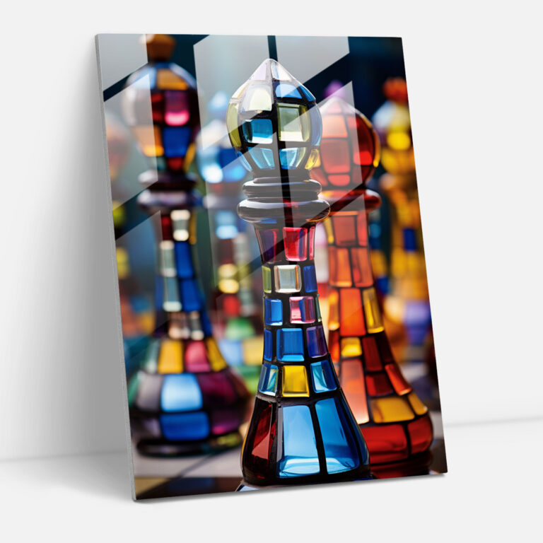 Chess Glass Art - Chess, Glass Print, Mosaic Artwork, Glass Art