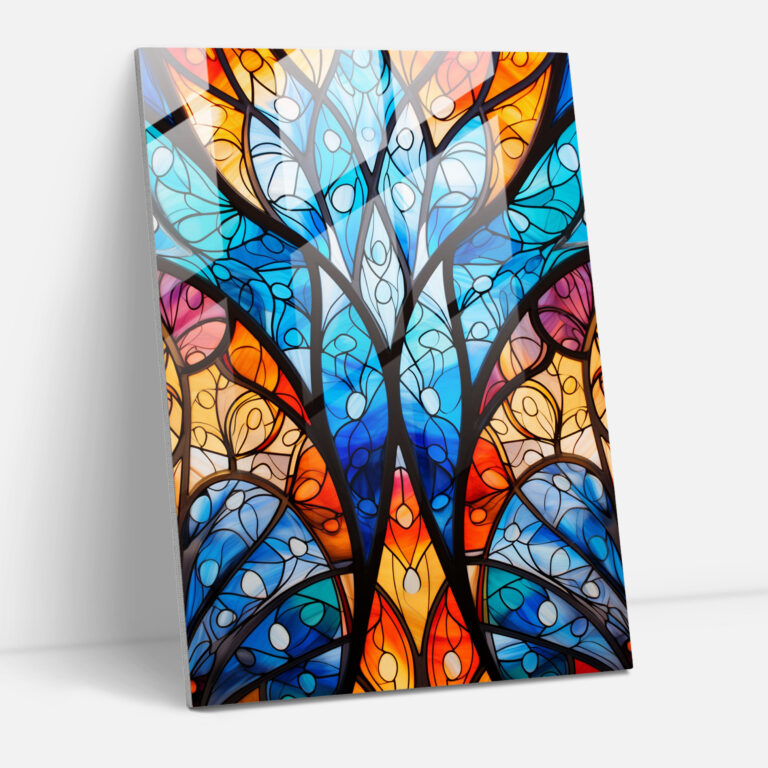 Intricate Stained Glass Church Glass Print - Church, Glass Print, Home Decoration, Wall Decoration