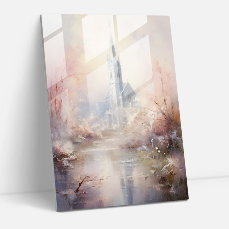 Ethereal Church Impression Glass Print - Church, Home Decoration, Church, Wall Decoration
