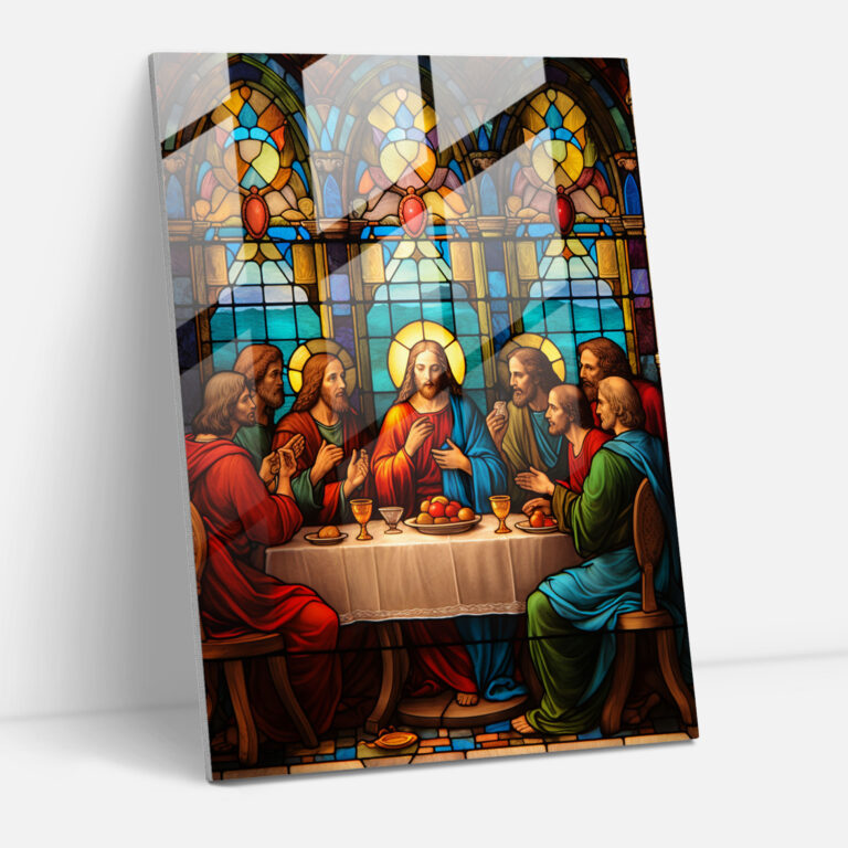 Church Glass Print: Last Supper - Church, Last Supper, Religious Beauty, Glass Art