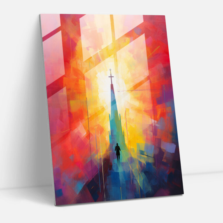 Church Glass Wall Art: Abstract Silhouette - Church, Contemporary Style, Modern Abstract Painting, Church Silhouette