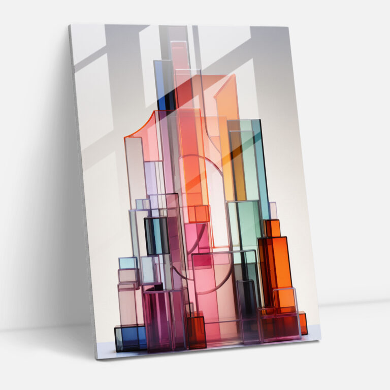 Church Glass Wall Art: Geometric Harmony - Church, Harmonious Composition, Wall Decoration, Modern Art