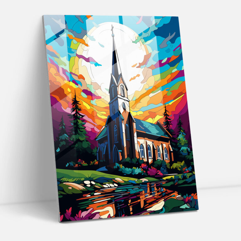 Church Glass Print - Church, Glass Print, Pop Art Representation, Bold