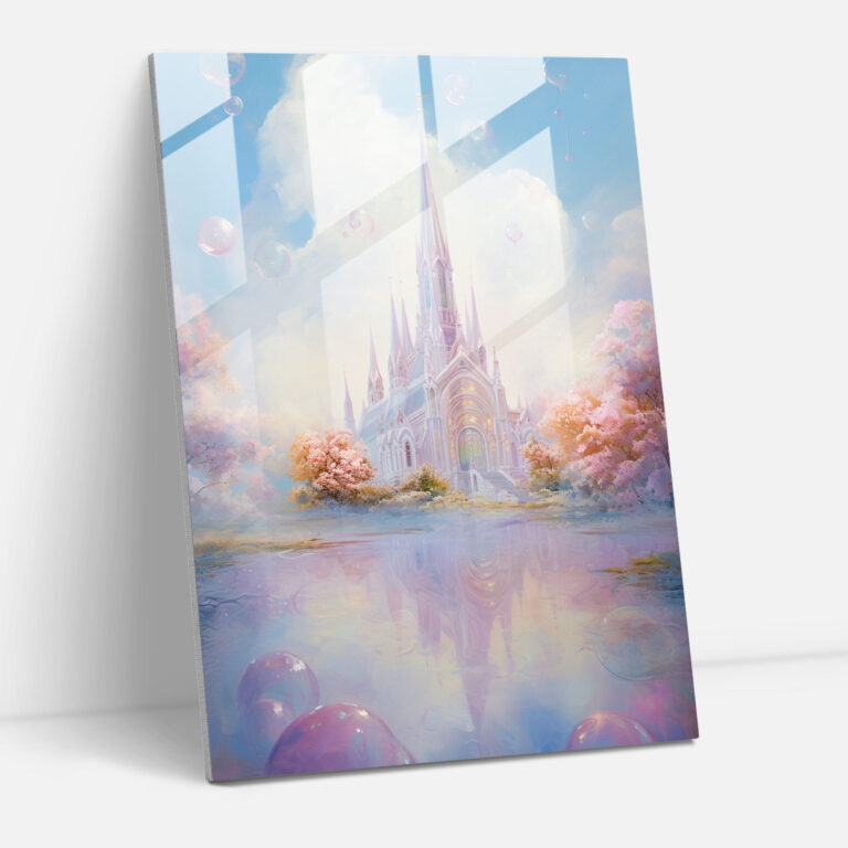 Impressionist Church Glass Print - Church, Impressionist Art, Pastel Hues, Home Decoration