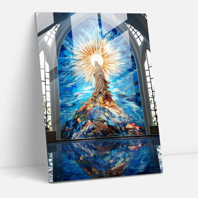 Mosaic Church Glass Print - Church, Elegance, Meticulously Arranged, Wall Decoration