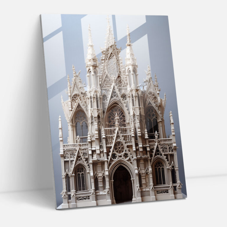 Church Facade Glass Wall Art - Church, Modern Art, Wall Decoration, Church Facade