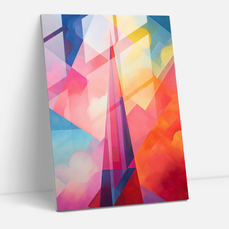 Church Glass Wall Art: Geometric Abstract Painting Of Church Spire - Church, Abstract Painting, Home Decoration, Glass Art