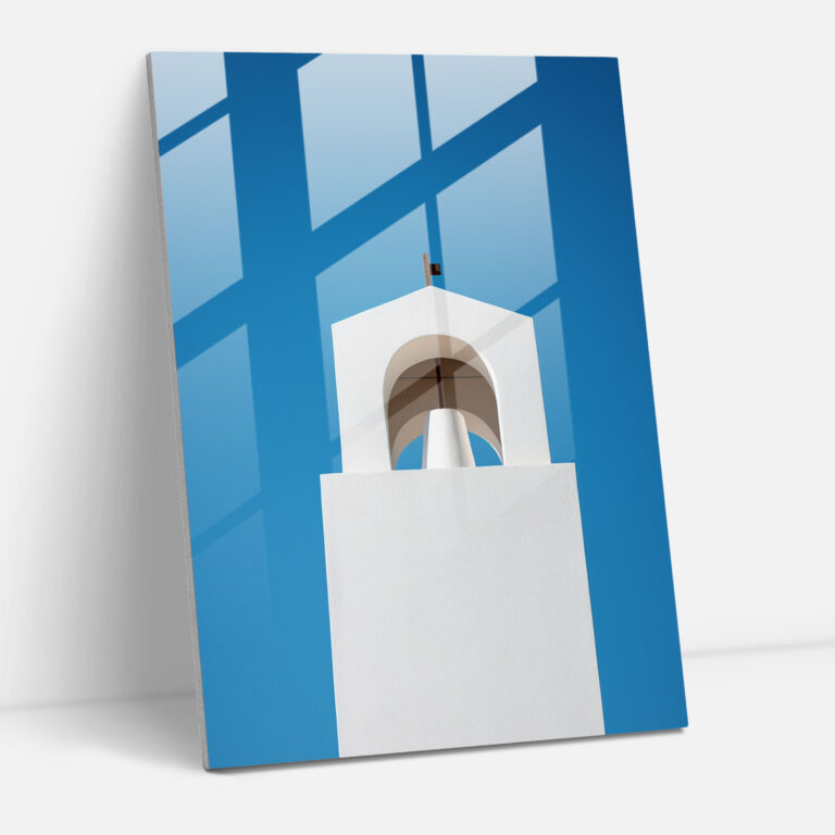 Church Glass Wall Art: Contemporary Photography Of Church Bell Tower - Church, Glass Art, Close-Up Shot, Wall Decoration