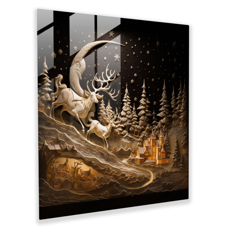 Christmas Night Sky Glass Relief - Christmas, Home Decoration, Enchantment, Christmas