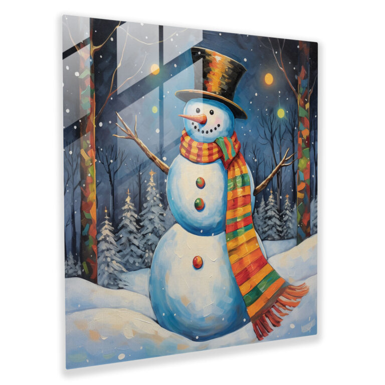Snowman Wonderland Glass Print - Christmas, Glass Print, Glass Art, Magic