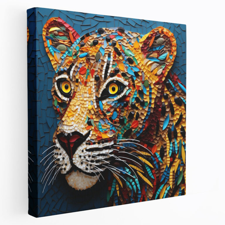Cheetah Wall Art - Mosaic Cheetah Canvas Print - Cheetah, Wall Art, Canvas Wall Art, Captivating Charm