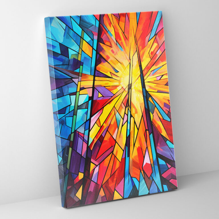 Church Canvas Print - Colorful Stained Glass Window Wall Art - Church, Canvas Wall Art, Home Decoration, Wall Decoration