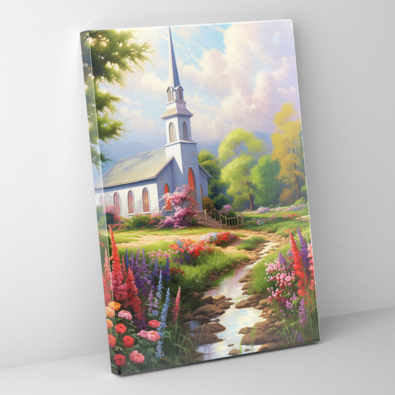 Church Canvas Print - Church, Canvas, Serene Countryside, Canvas Wall Art