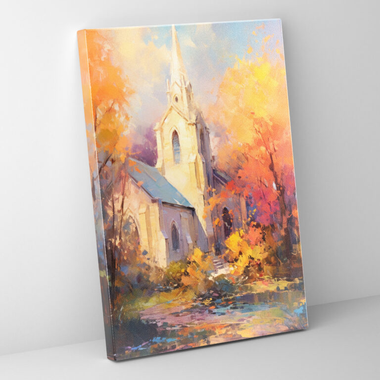 Church Canvas Print - Church, Church, Vibrant Colors, Impressionist Painting