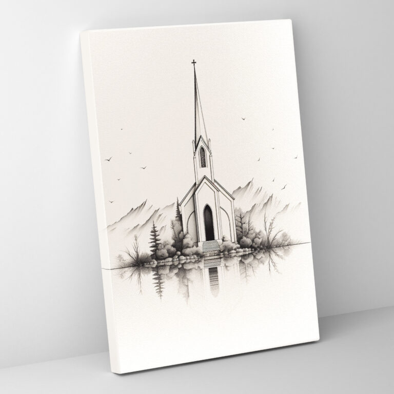 Nature Surrounding Church Canvas Print - Church, Church, Wall Art, Canvas Wall Art