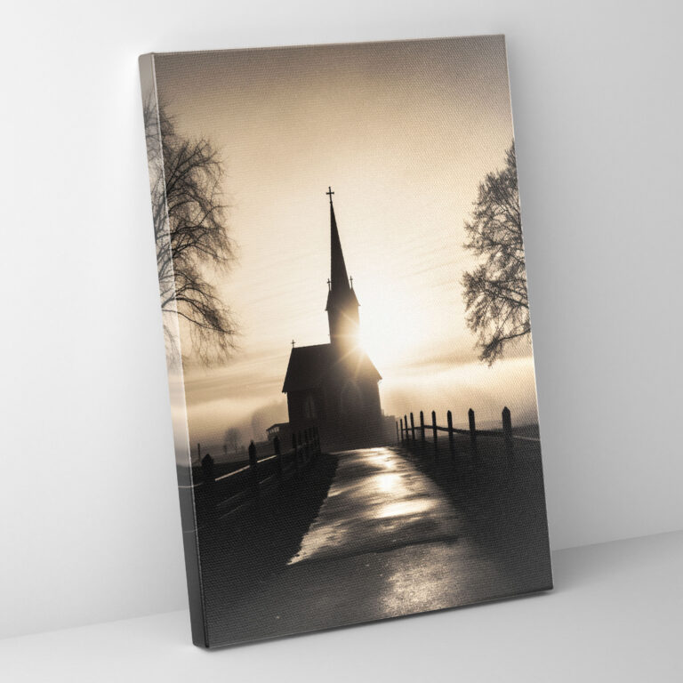 Silhouette Church Canvas Print - Church, Home Decoration, Canvas, Wall Art
