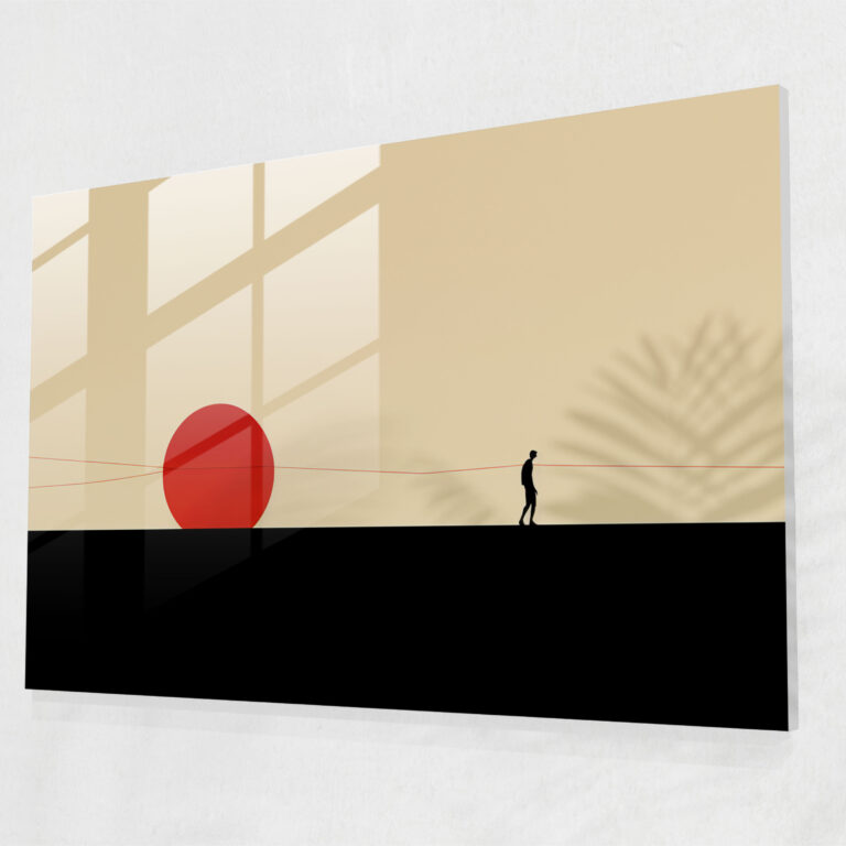 Minimalist Circus Glass Print - Circus, Minimalist, Circus Illustration, Home Decoration