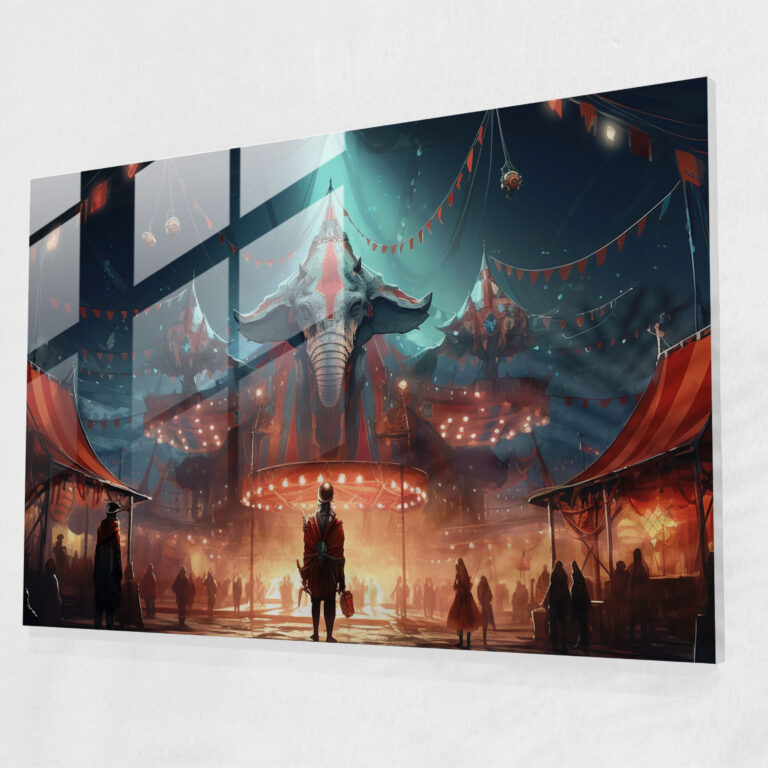 Futuristic Circus Glass Print - Circus, Sci-Fi, Futuristic, Circus