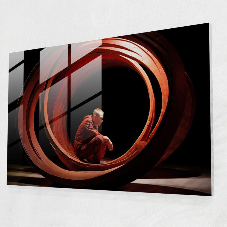 Contortionist Glass Wall Art - Circus, Modern Sculpture, Bold, Wall Decoration