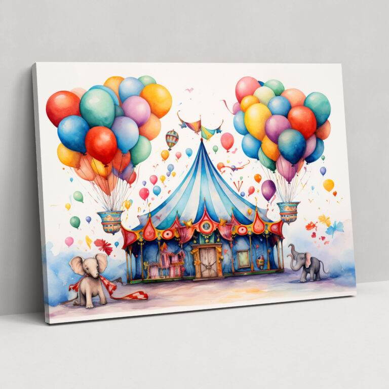 Circus Whimsical Canvas Print - Circus, Canvas, Canvas Wall Art, Circus Wall Decoration