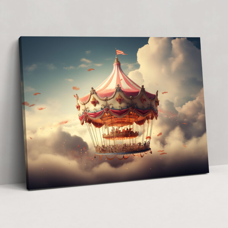 Ethereal Circus Carousel Wall Art - Circus, Circus Wall Decoration, Canvas Wall Art, Circus Canvas Print