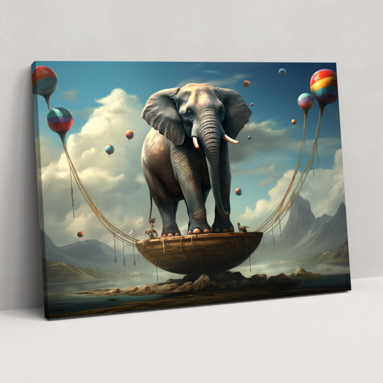 Surreal Circus Elephant Canvas Print - Circus, Digital Painting, Canvas Print, Elephant