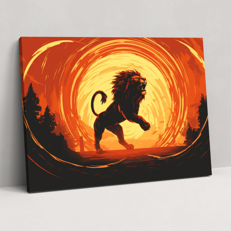 Circus Lion Wall Art - Circus, Lion, Retro, Canvas Print