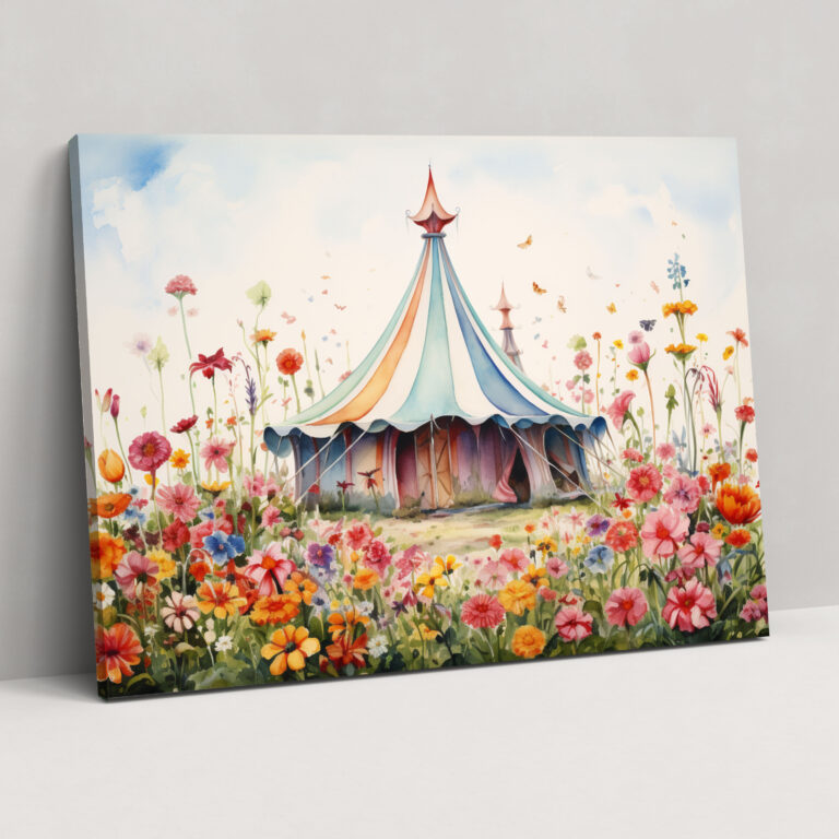 Circus Whimsy Canvas Print - Circus, Magic, Canvas, Watercolor Painting